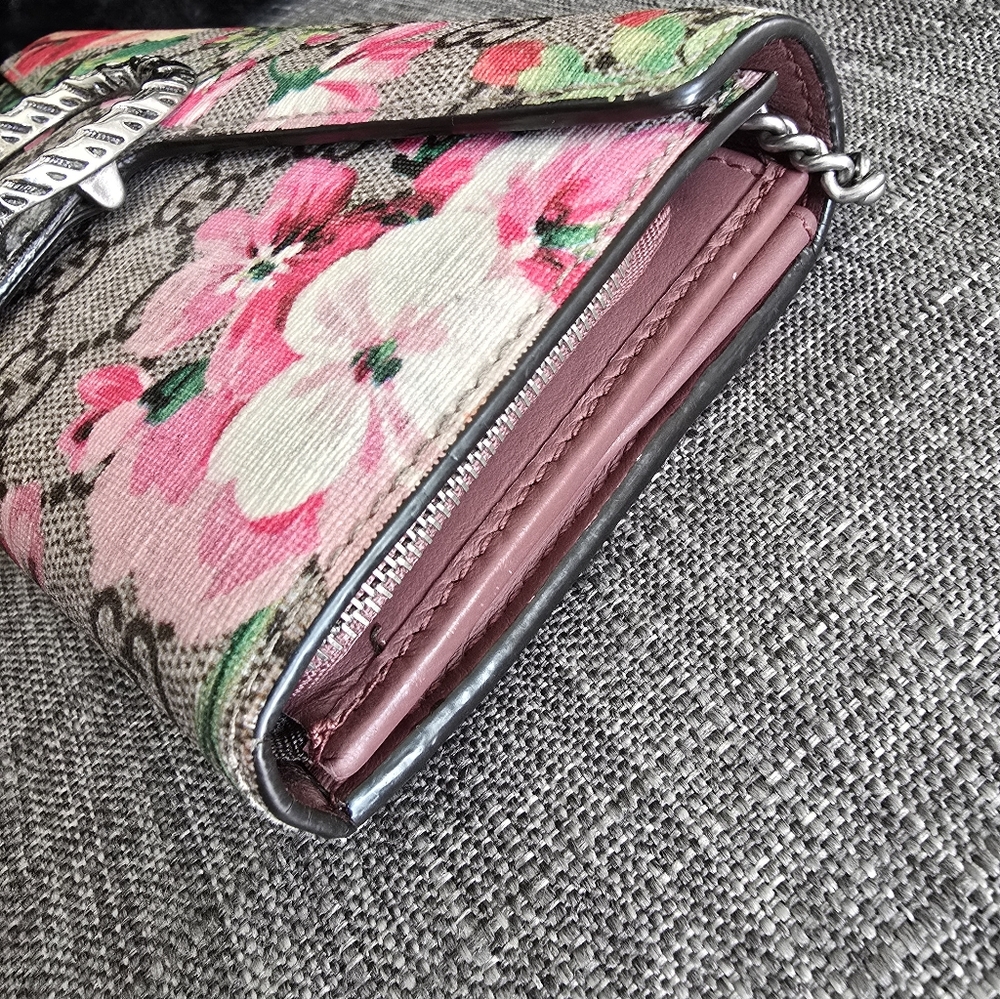 Authentic Gucci Dionysus Wallet On Chain  Blooms Floral Print GG Coated Canvas - Picture 7 of 16